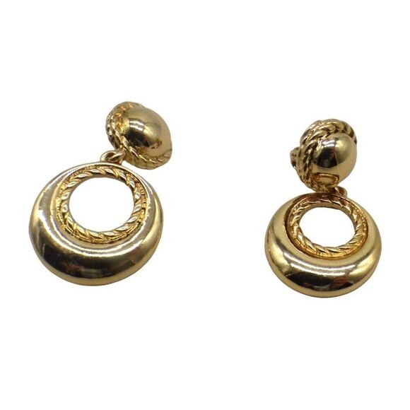 Women’s Gold Tone Clip -on Hoop Earrings, OS - Picture 1 of 6
